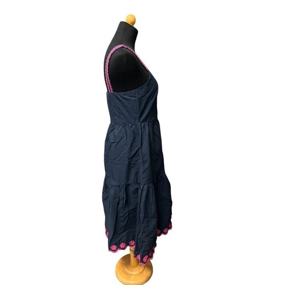 J Crew Scalloped tiered ruffle maxi dress size 2 Navy & Pink - Picture 8 of 10